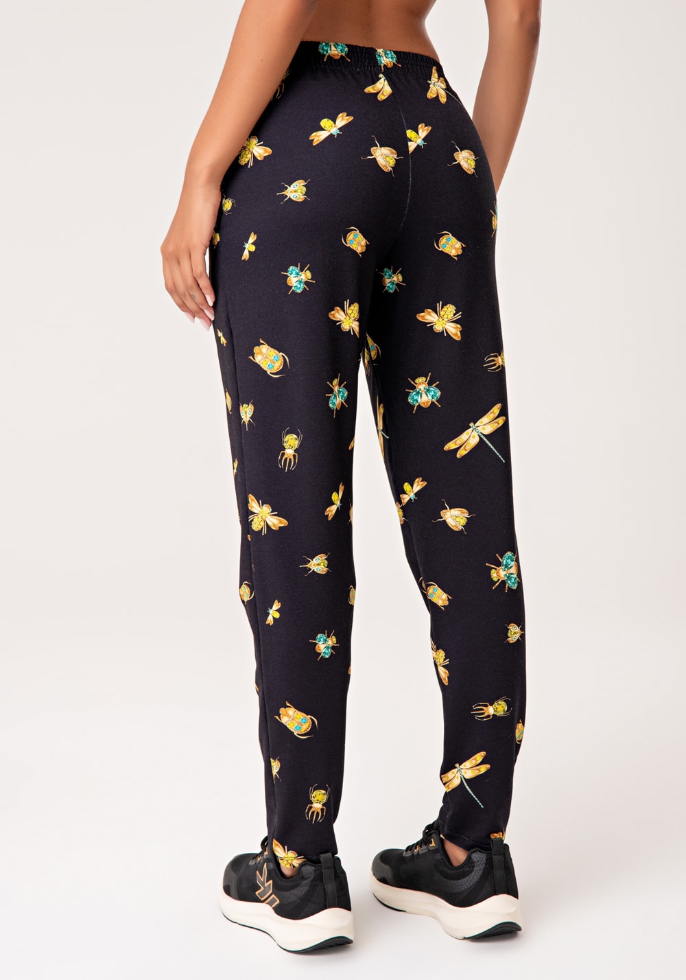 Calça feminina moletinho estampado insetos lush