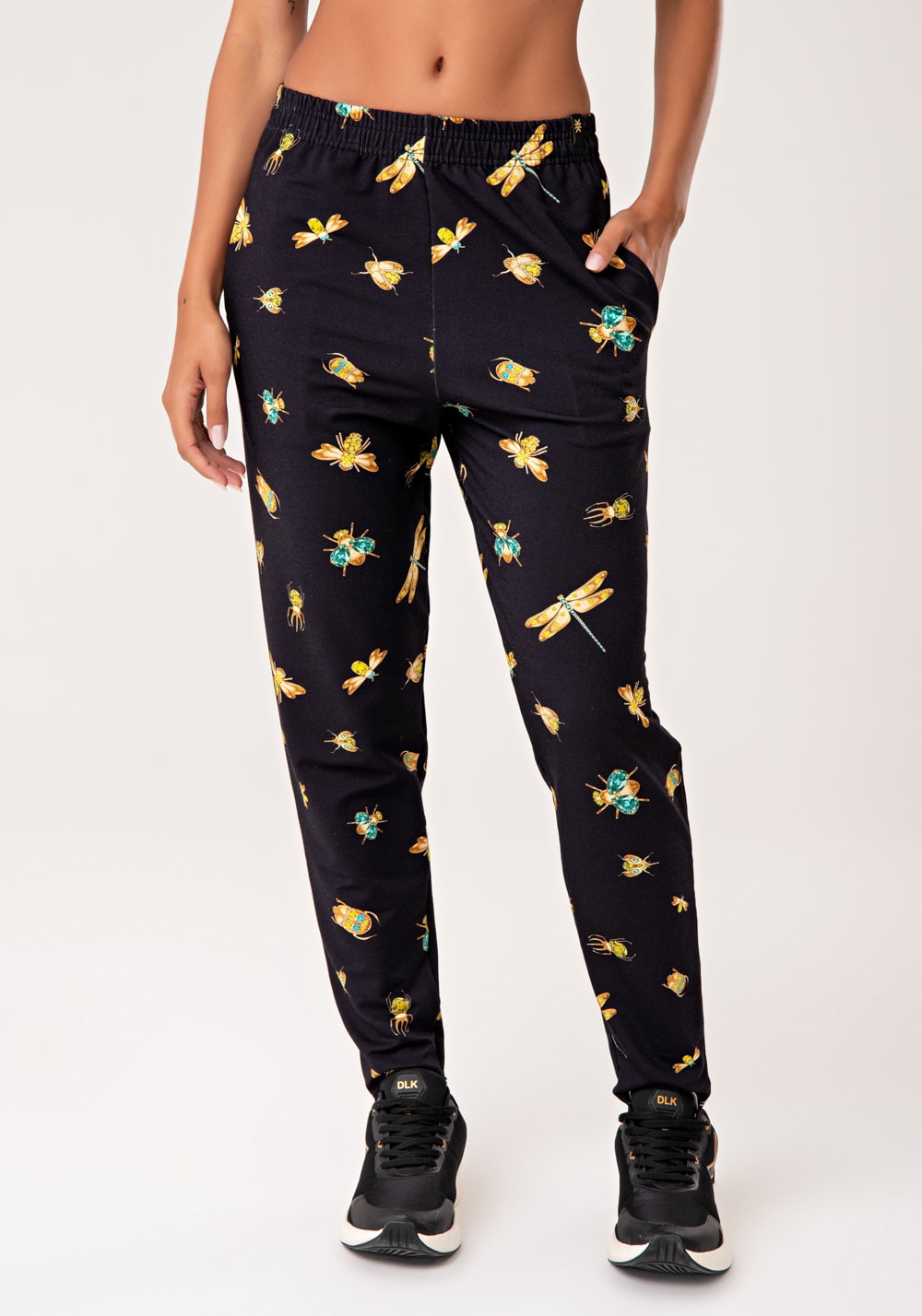 Calça feminina moletinho estampado insetos lush