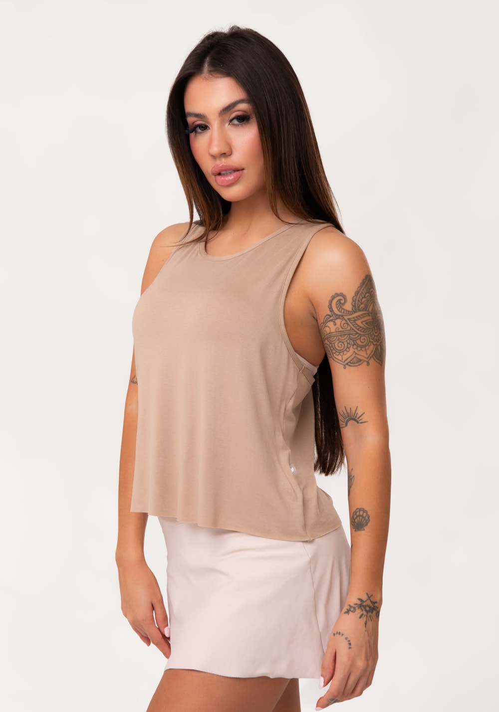 Cropped fitness feminino capuccino aura